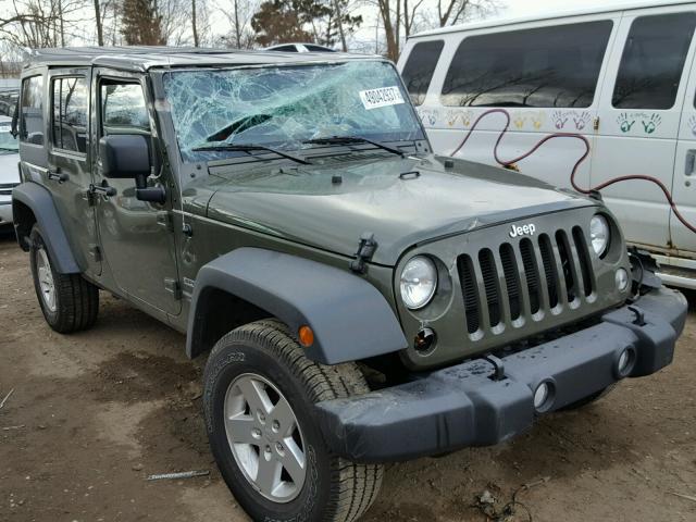 1C4BJWDG9FL765439 - 2015 JEEP WRANGLER U GREEN photo 1