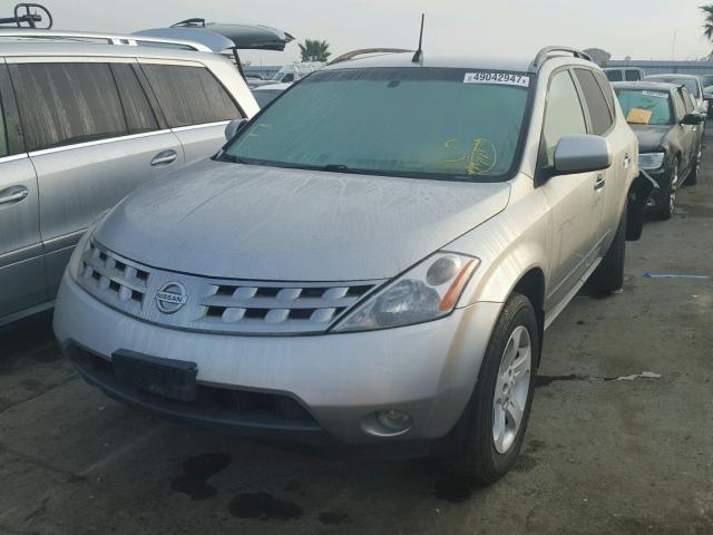 JN8AZ08W55W443448 - 2005 NISSAN MURANO SL SILVER photo 2