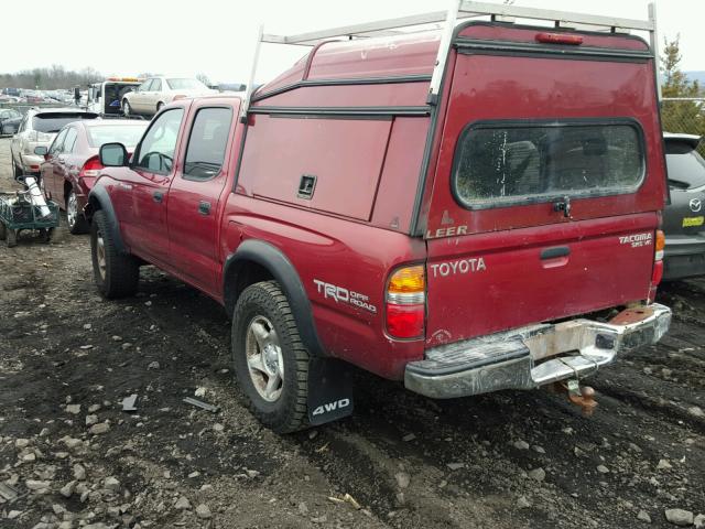 5TEHN72N94Z424594 - 2004 TOYOTA TACOMA DOU RED photo 3