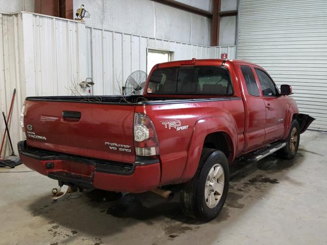 5TETU62NX9Z664316 - 2009 TOYOTA TACOMA PRE RED photo 4