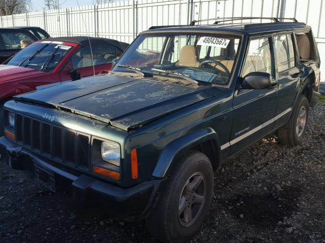 1J4FF68S0XL612672 - 1999 JEEP CHEROKEE S GREEN photo 2