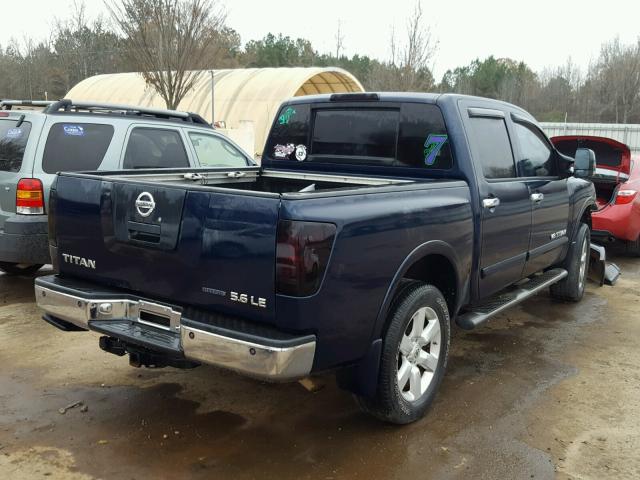 1N6BA07C58N351231 - 2008 NISSAN TITAN XE BLUE photo 4