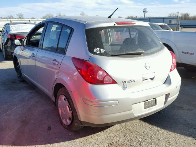 3N1BC13E98L415008 - 2008 NISSAN VERSA S GRAY photo 3