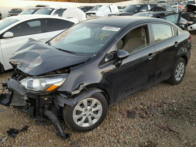 KNADM4A38F6501842 - 2015 KIA RIO LX BLACK photo 2