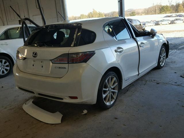 JTHKD5BH0C2103441 - 2012 LEXUS CT 200 WHITE photo 4