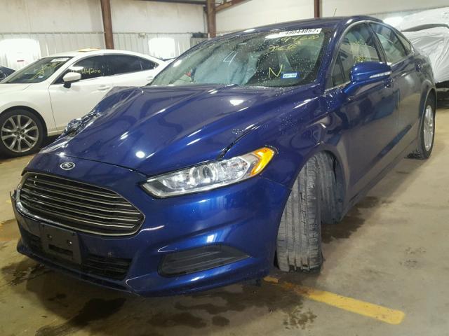 3FA6P0H76GR179460 - 2016 FORD FUSION SE BLUE photo 2