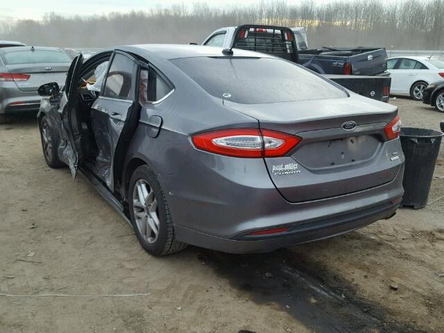 3FA6P0HR3DR105667 - 2013 FORD FUSION SE GRAY photo 3