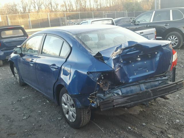 19XFB2F53CE363388 - 2012 HONDA CIVIC LX BLUE photo 3