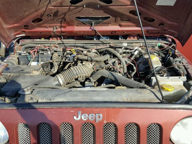 1J4GA39137L231535 - 2007 JEEP WRANGLER X BURGUNDY photo 7