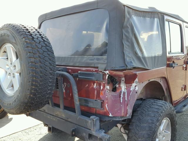 1J4GA39137L231535 - 2007 JEEP WRANGLER X BURGUNDY photo 9