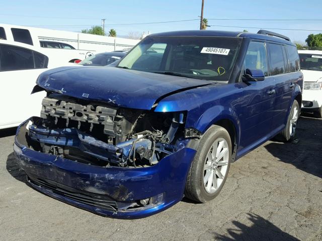 2FMGK5D81EBD22895 - 2014 FORD FLEX LIMIT BLUE photo 2