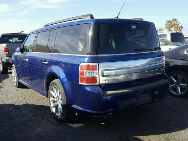 2FMGK5D81EBD22895 - 2014 FORD FLEX LIMIT BLUE photo 3