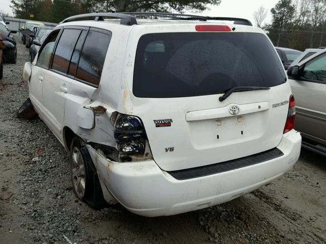 JTEGP21A540011462 - 2004 TOYOTA HIGHLANDER WHITE photo 3