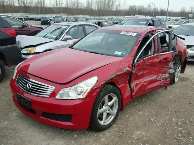 JNKBV61F47M816615 - 2007 INFINITI G35 RED photo 2