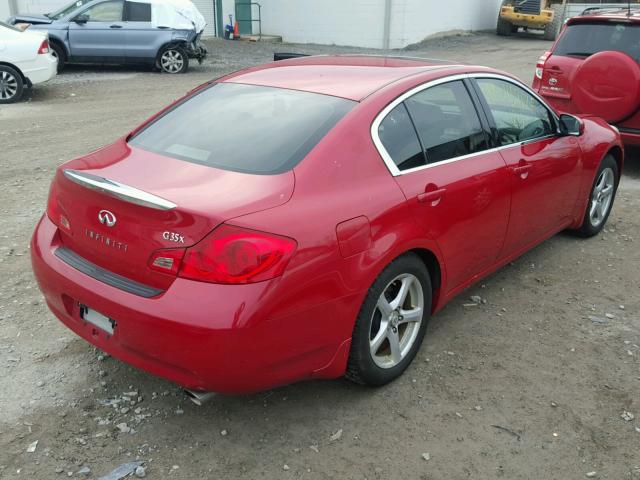 JNKBV61F47M816615 - 2007 INFINITI G35 RED photo 4