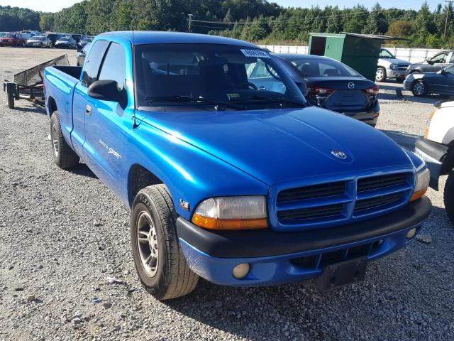 1B7GL22X1YS537438 - 2000 DODGE DAKOTA BLUE photo 1