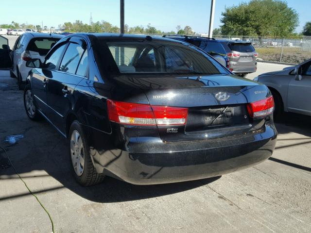 5NPET46C67H269106 - 2007 HYUNDAI SONATA GLS BLACK photo 3