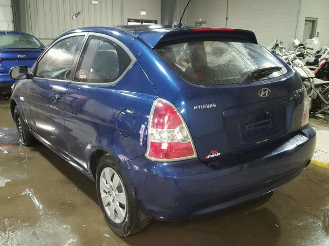 KMHCM3AC9AU184694 - 2010 HYUNDAI ACCENT BLU BLUE photo 3