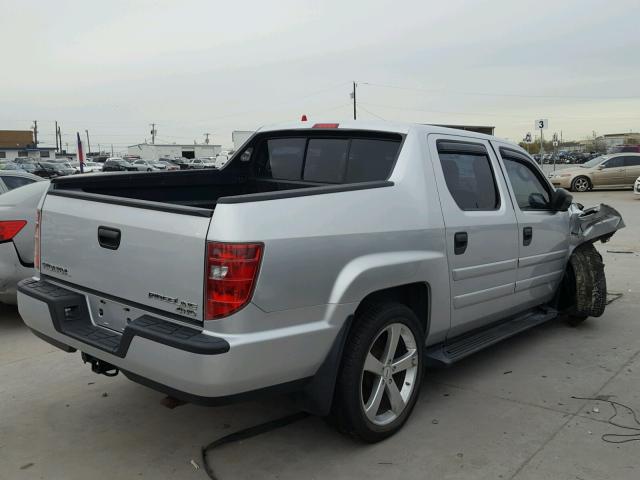 5FPYK16259B109698 - 2009 HONDA RIDGELINE SILVER photo 4