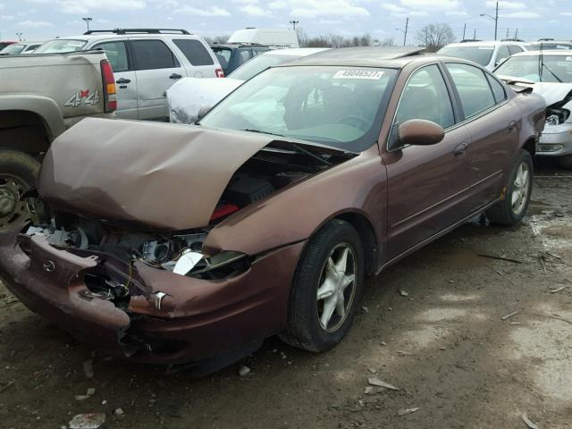 1G3NL52E6XC340748 - 1999 OLDSMOBILE ALERO GL BROWN photo 2