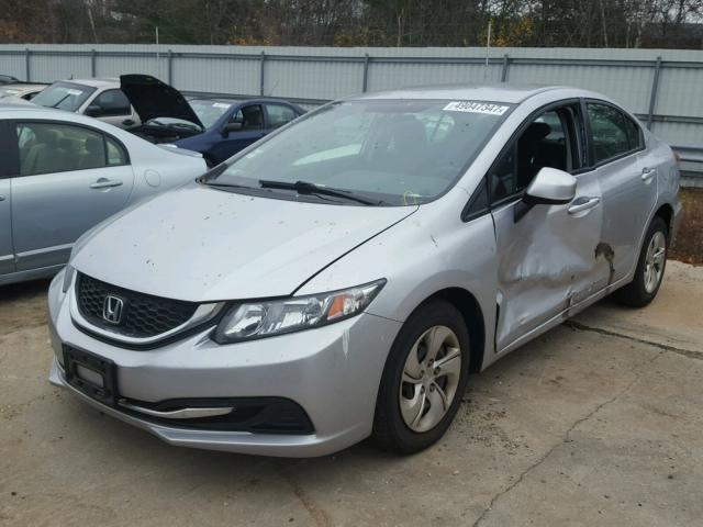 2HGFB2F58DH573203 - 2013 HONDA CIVIC LX SILVER photo 2