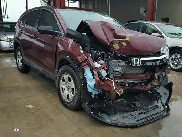 2HKRM3H3XFH553195 - 2015 HONDA CR-V LX BURGUNDY photo 1