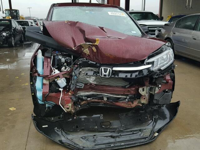 2HKRM3H3XFH553195 - 2015 HONDA CR-V LX BURGUNDY photo 9