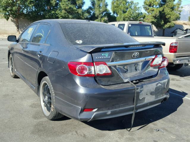 2T1BU4EE2BC648070 - 2011 TOYOTA COROLLA BA CHARCOAL photo 3