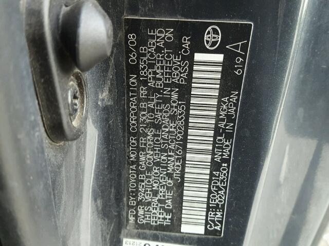 JTKDE167190283351 - 2009 SCION TC GRAY photo 10