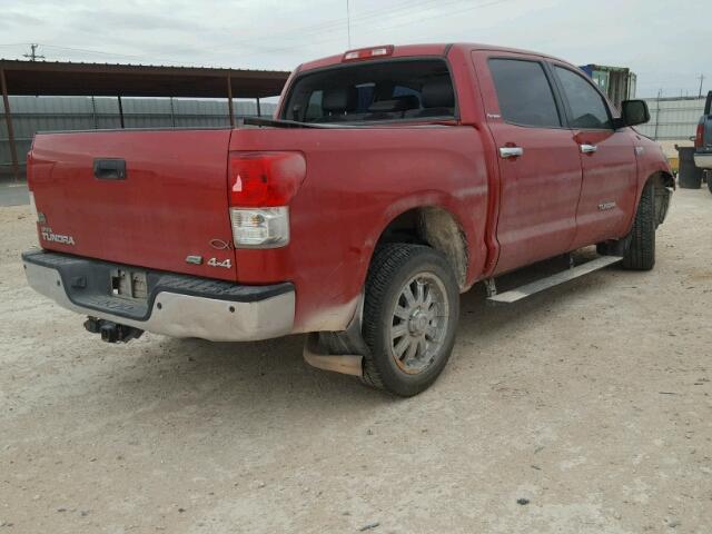 5TFHW5F13BX185802 - 2011 TOYOTA TUNDRA CRE RED photo 4