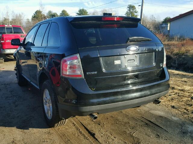 2FMDK48C48BB03073 - 2008 FORD EDGE SEL BLACK photo 3