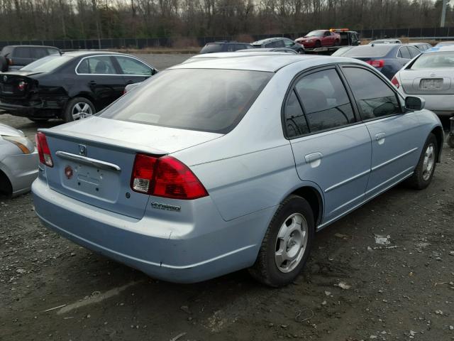 JHMES956X3S014691 - 2003 HONDA CIVIC HYBR BLUE photo 4