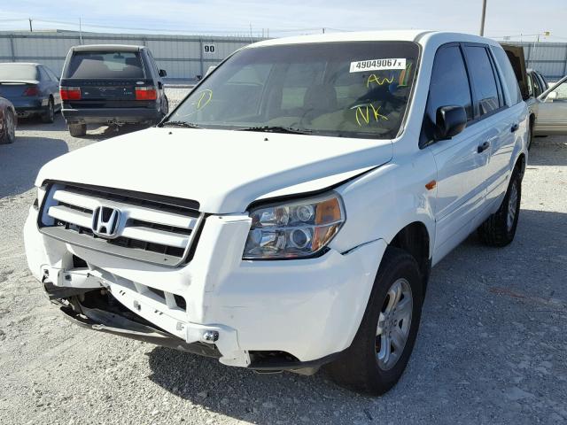 5FNYF28147B014277 - 2007 HONDA PILOT LX WHITE photo 2