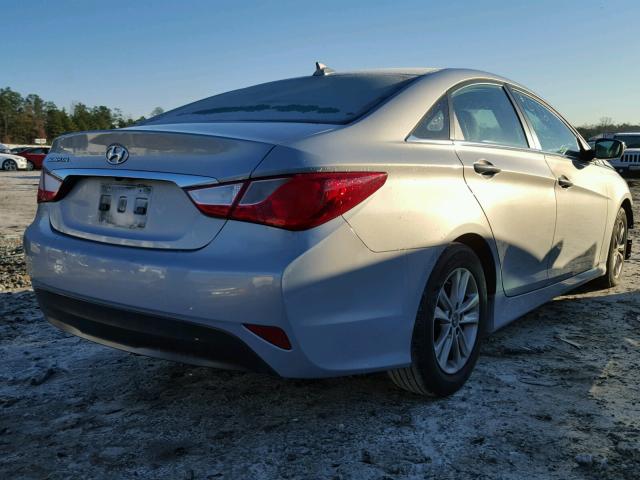 5NPEB4AC4EH843841 - 2014 HYUNDAI SONATA GLS BLUE photo 4