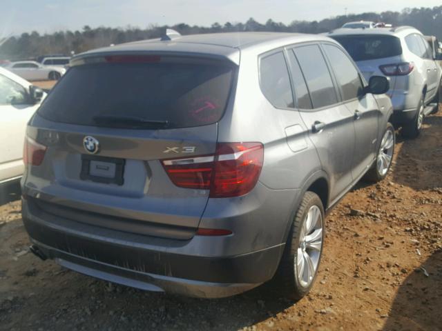 5UXWX7C58E0E79041 - 2014 BMW X3 XDRIVE3 SILVER photo 4