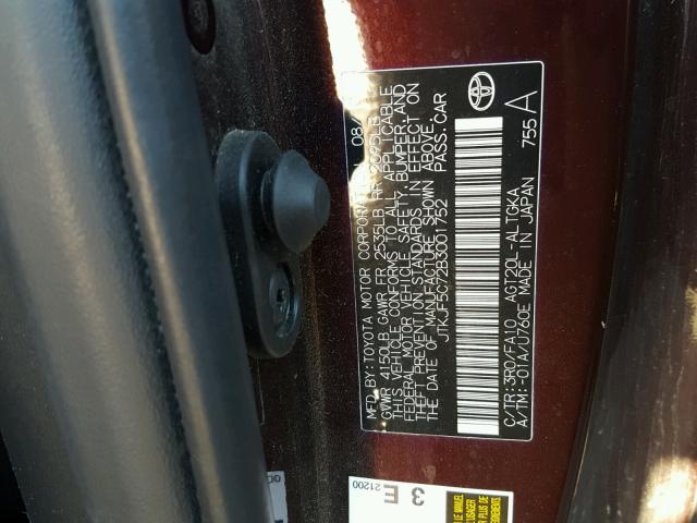 JTKJF5C72B3001752 - 2011 TOYOTA SCION TC 紫色 照片 10