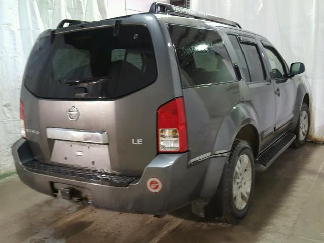 5N1AR18W65C746592 - 2005 NISSAN PATHFINDER GRAY photo 4