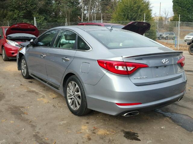 5NPE34AF1FH090780 - 2015 HYUNDAI SONATA SPO GRAY photo 3