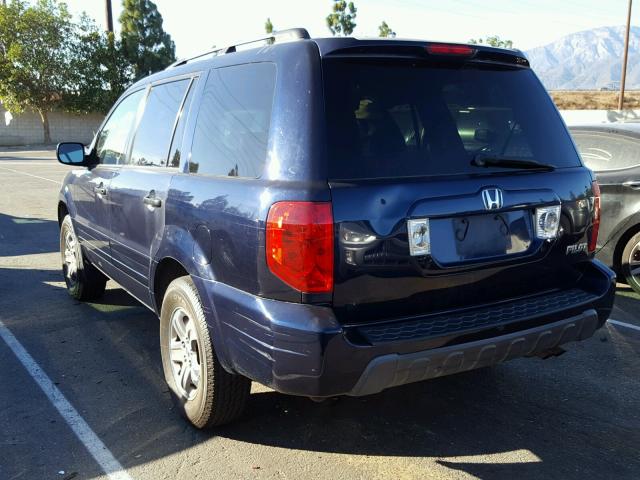 2HKYF18514H534382 - 2004 HONDA PILOT EXL BLUE photo 3