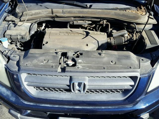 2HKYF18514H534382 - 2004 HONDA PILOT EXL BLUE photo 7