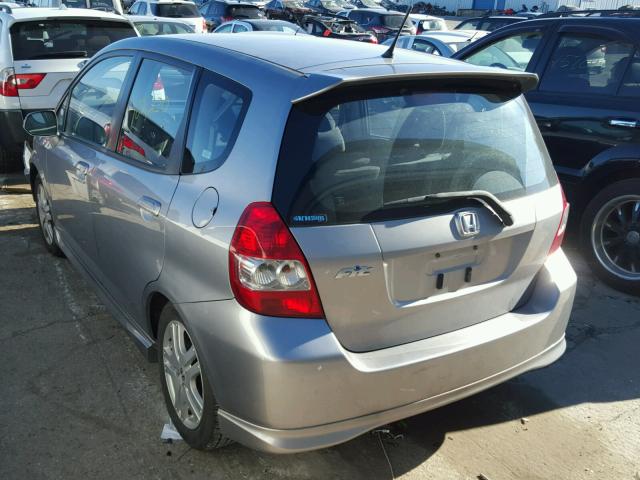 JHMGD38698S014653 - 2008 HONDA FIT SPORT GRAY photo 3