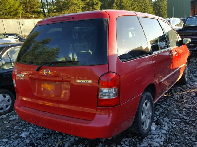 JM3LW28G6Y0105069 - 2000 MAZDA MPV WAGON RED photo 4