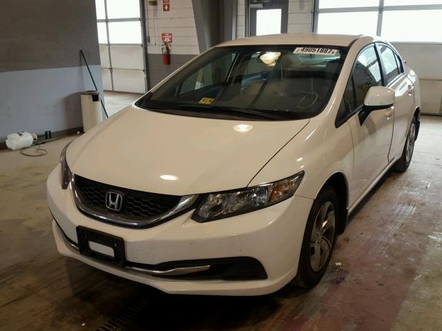 2HGFB2F53DH501079 - 2013 HONDA CIVIC LX WHITE photo 2