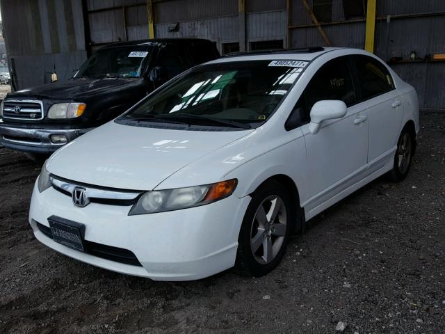 1HGFA16868L110881 - 2008 HONDA CIVIC EX WHITE photo 2