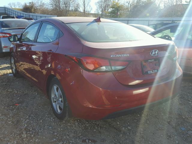 KMHDH4AE3EU144133 - 2014 HYUNDAI ELANTRA SE RED photo 3