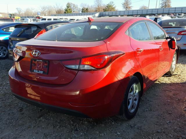 KMHDH4AE3EU144133 - 2014 HYUNDAI ELANTRA SE RED photo 4