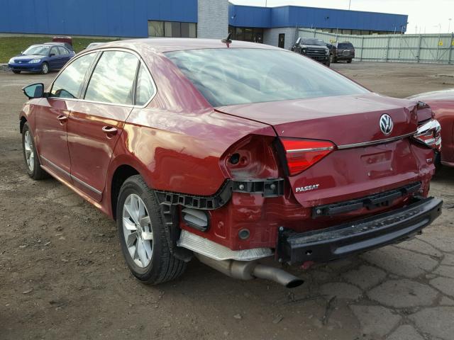 1VWAT7A31GC015500 - 2016 VOLKSWAGEN PASSAT S RED photo 3