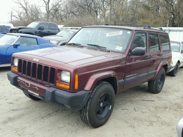 1J4FF48S4YL192775 - 2000 JEEP CHEROKEE S MAROON photo 2