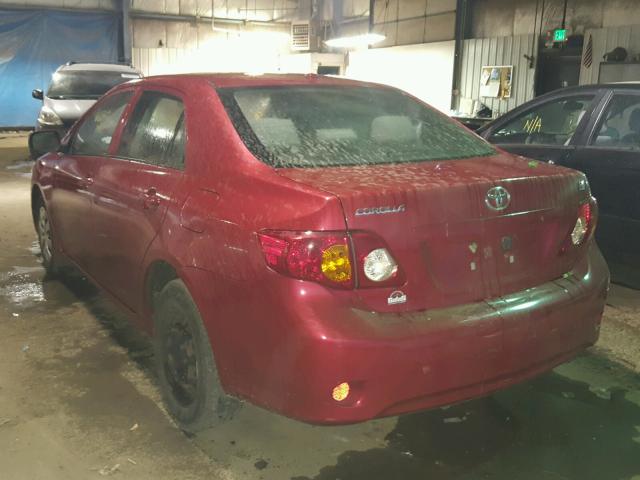 1NXBU40E99Z140954 - 2009 TOYOTA COROLLA BA RED photo 3