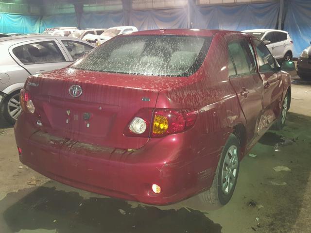 1NXBU40E99Z140954 - 2009 TOYOTA COROLLA BA RED photo 4